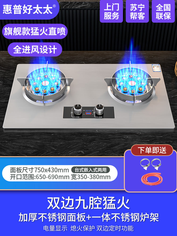 Wholesale High Power Nine-Burner Intense Flame Gas Stove Household Dual Burner Built-in Dual-use Gas Stove Natural Gas Dual Burner