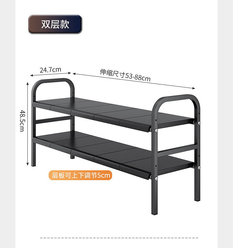 Carbon Steel Hot-Selling Telescopic Sink Storage Rack Cabinet Layered Organizer Wash Basin Kitchen Storage Dropshipping