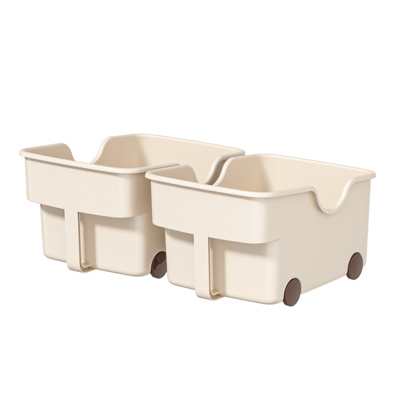 25New Year Storage Box PP Kitchen Cabinet with Handle and Wheels, Toy Spice Cabinet, Storage Box