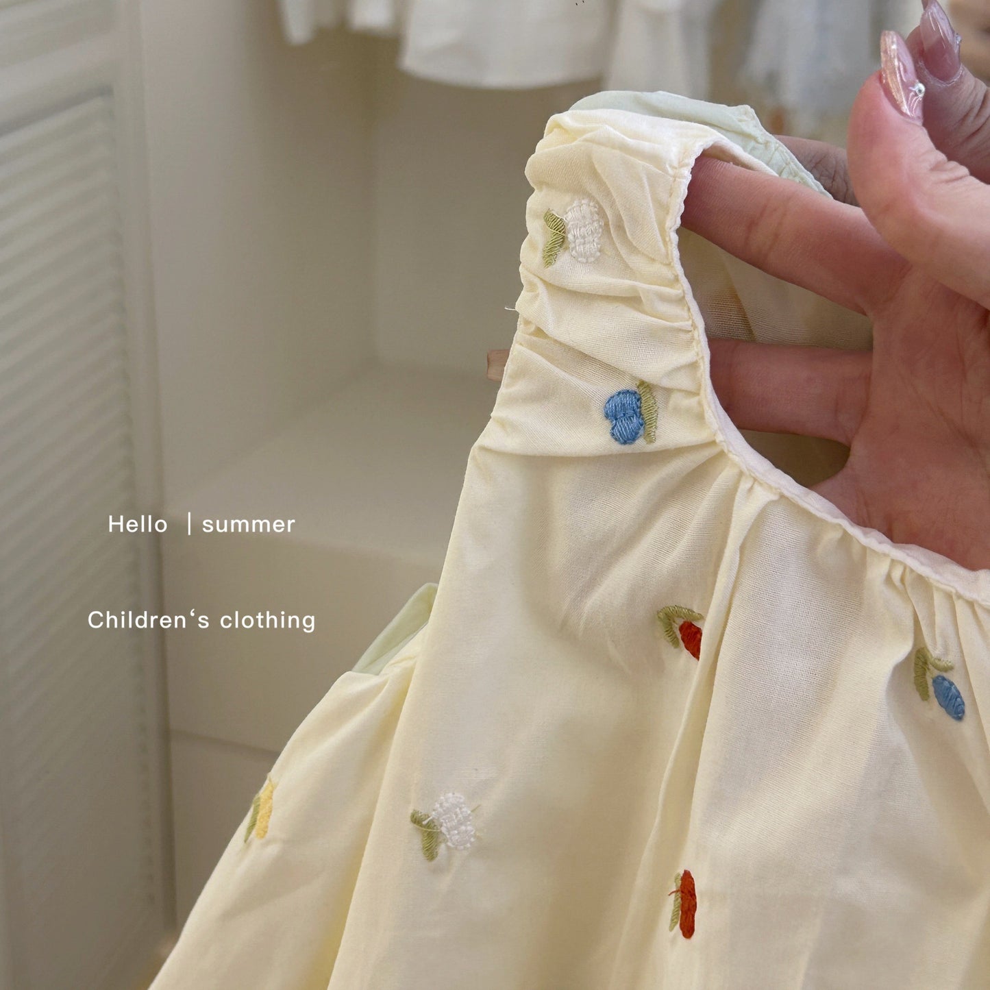 Little Salted Lemon baby Summer New Dress2025Girls' Embroidered Flower Bud Dress Stylish Baby Girl Tank Dress Trendy