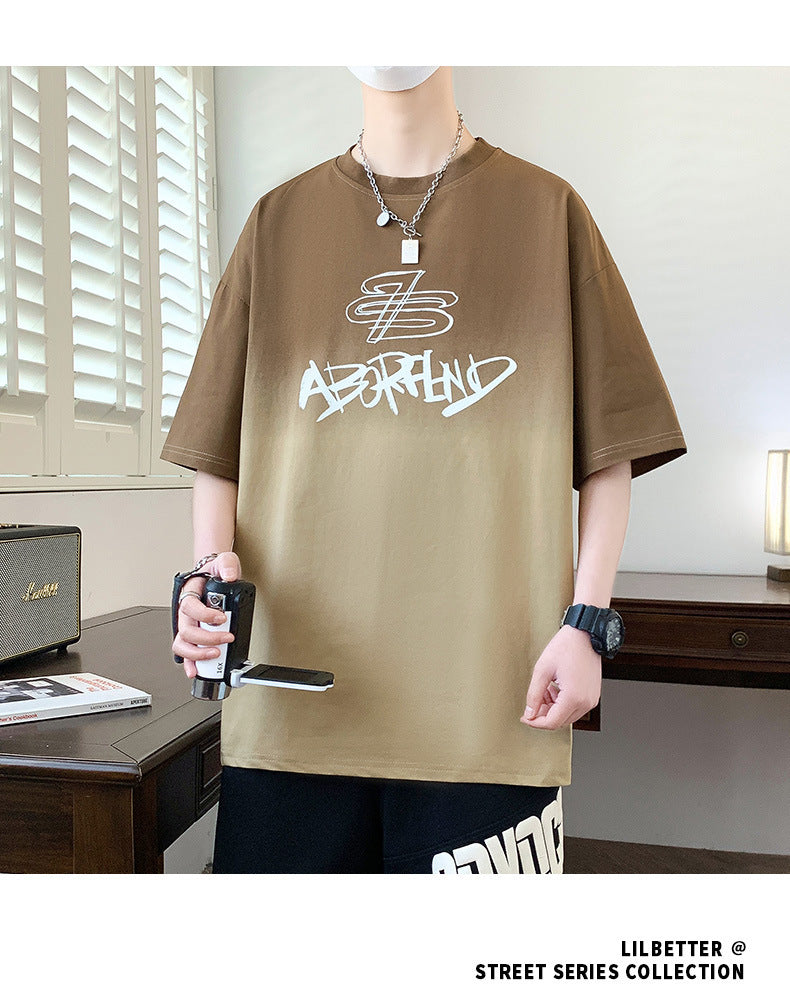 Youth Summer Ice Silk Short Sleeve t T-shirt for boys in summer2025New style junior high and high school student short-sleeve tops
