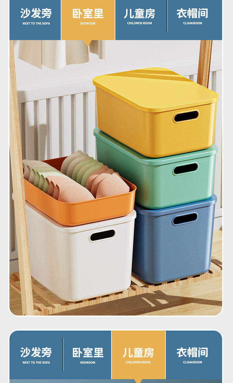 Storage Box Desktop with Lid Plastic Miscellaneous Snacks Cosmetics Box Rectangular Storage Basket Storage Box Organizing Box