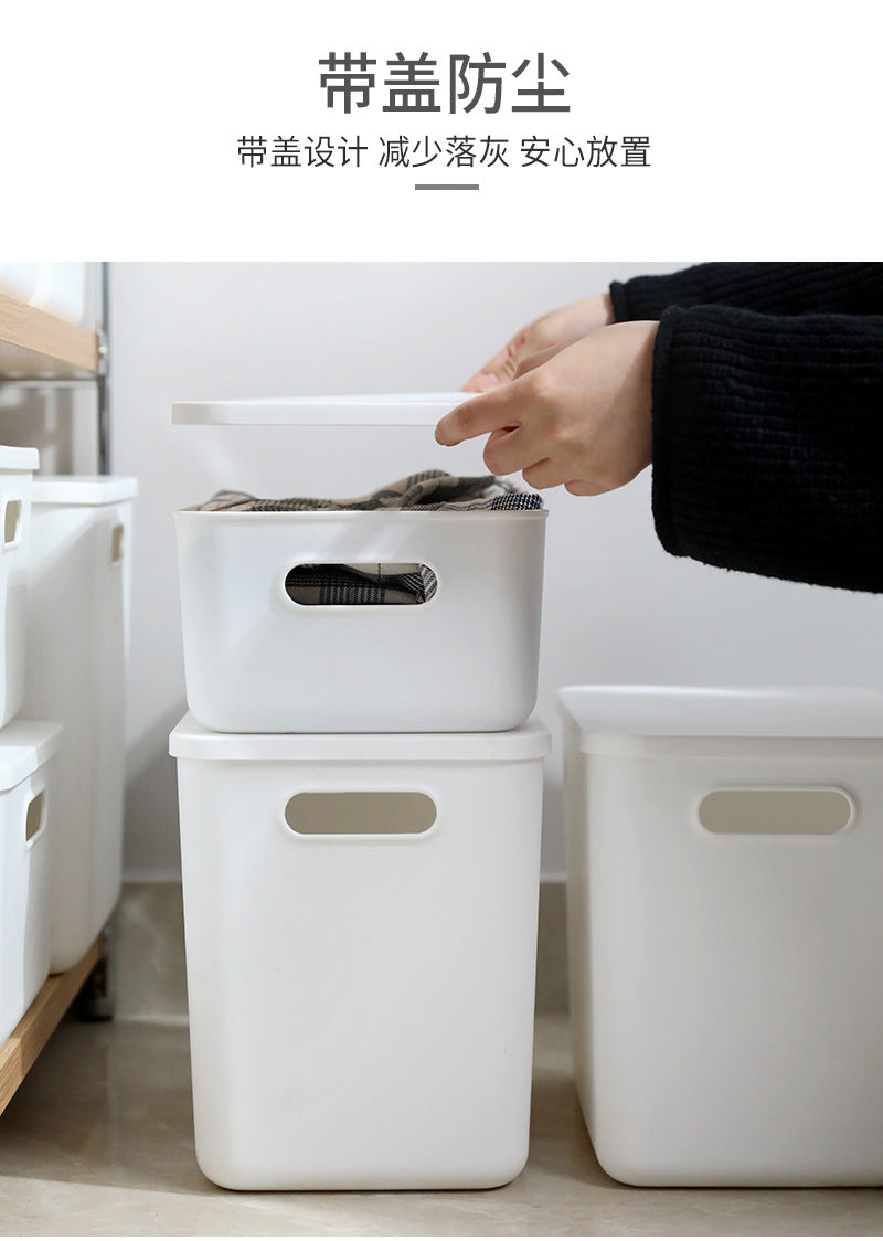 Storage Box Wholesale Storage Box Office Desktop Covered Dustproof Organizing Box Wardrobe Living Room Kitchen Storage Box