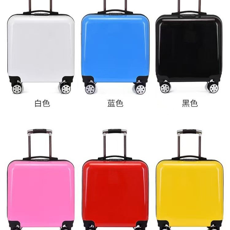 New181-inch Biscuit Children's Trolley Case Elementary School Student Luggage with Printed Words logo Cute male and female baby suitcase