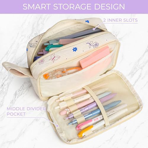 Cross-Border New Product Pencil Case Large Capacity Zipper Pencil Bag Compartment Soft Pencil Bag Boys and Girls Butterfly Flower http://detail.1688.com/offer/960755400517.html