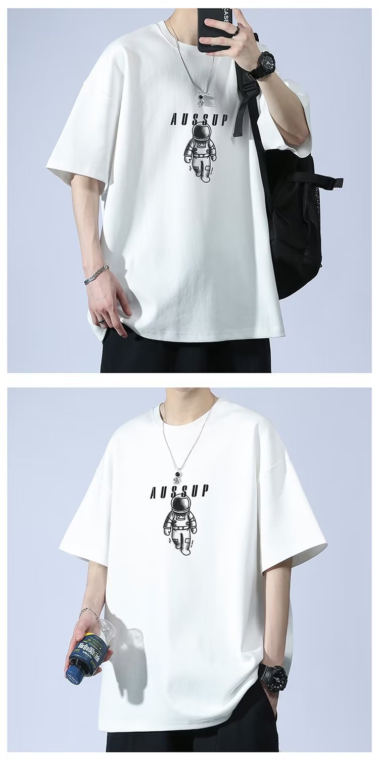 Summer New Short Sleeve Loose t T-shirt Men Fashion Brands Casual Half Sleeve Trendy T-shirt Bottoming Shirt Half Sleeve Shirt