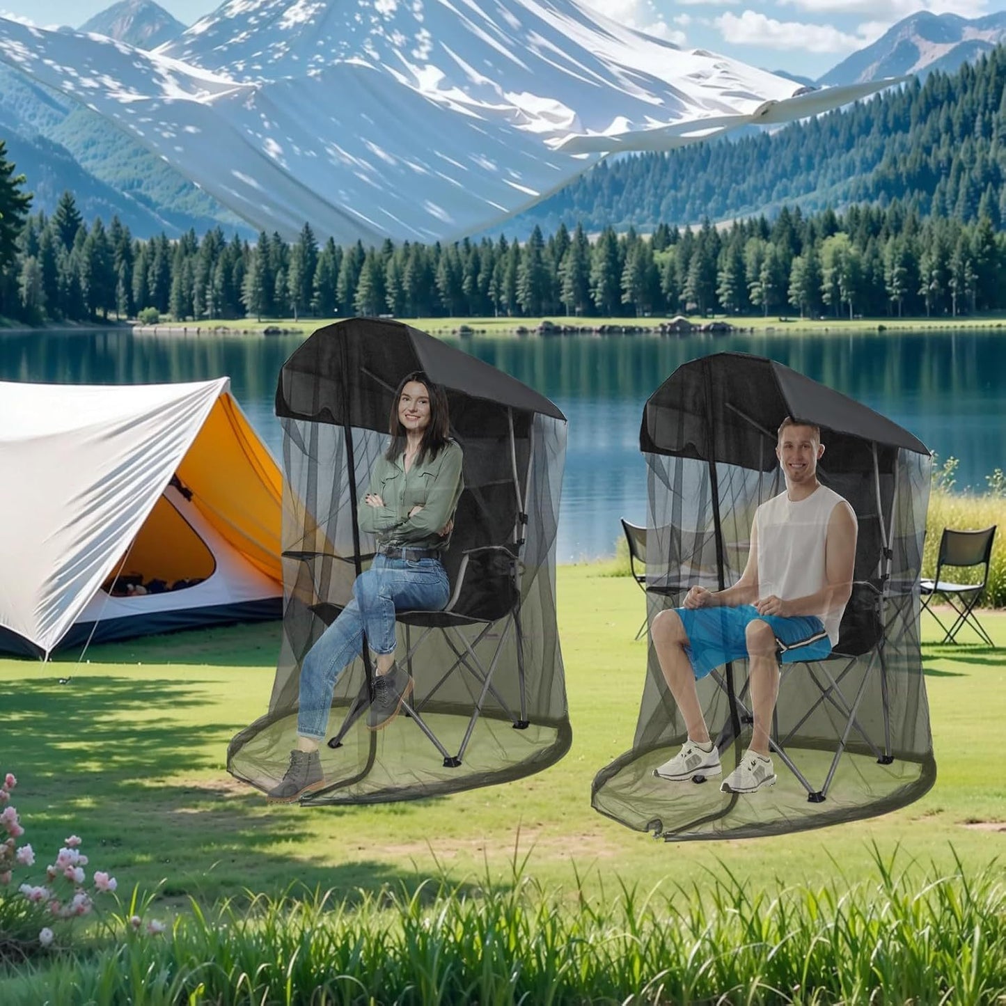 Outdoor Swing Mosquito Net Fishing Courtyard Garden Mosquito Net Swing Rocking Chair Shading Net Travel Easy Installation Mosquito Net