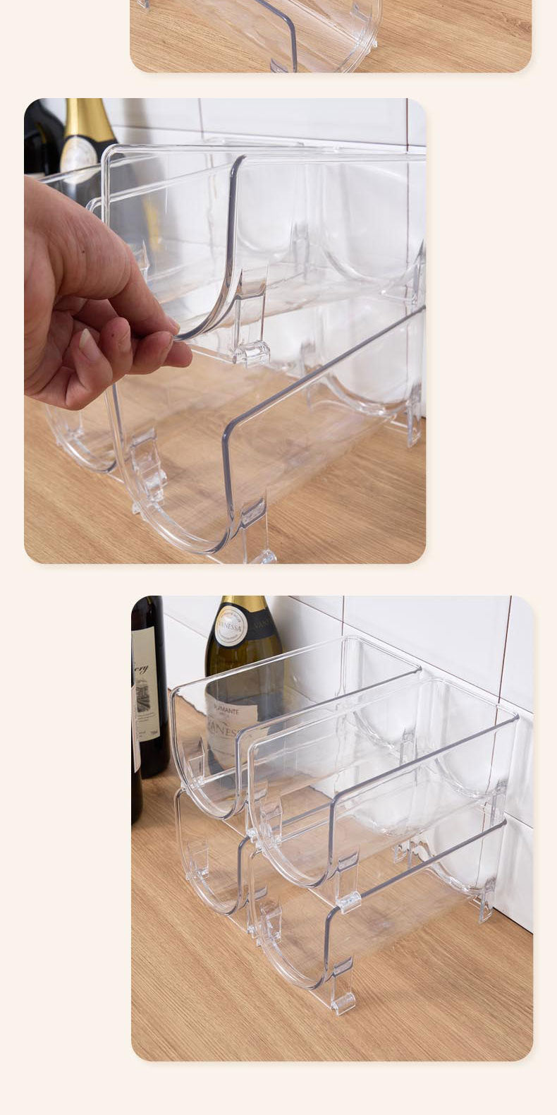 Water Cup Storage Rack Red Wine Bottle Storage Stackable Rack Acrylic Insulated Cup Glass Cup Display Rack Manufacturer Wholesale