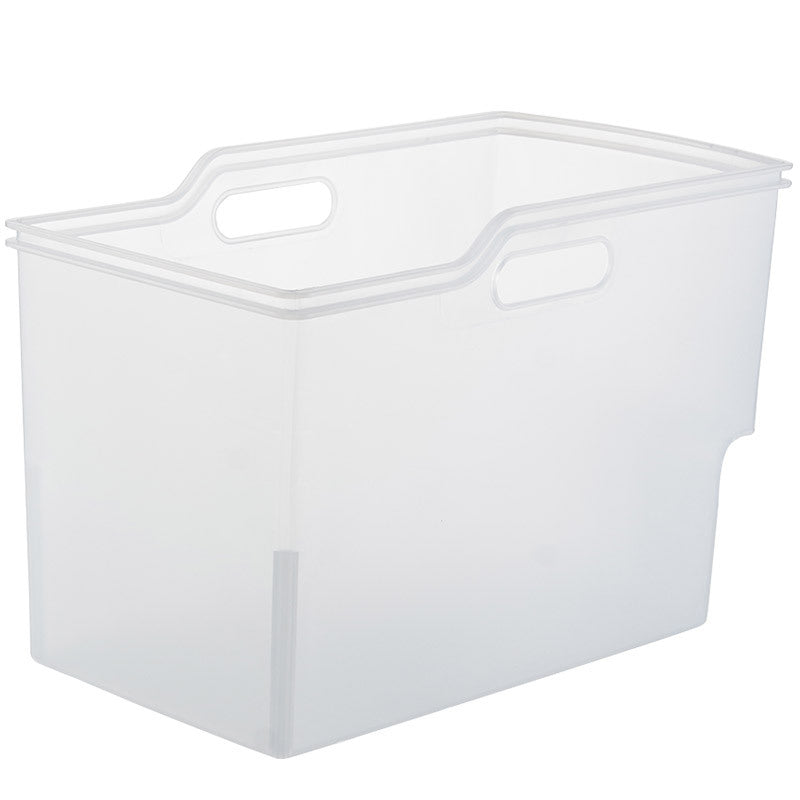 Kitchen Cabinet Storage Box Hanging Cabinet Organizer Handle Refrigerator Transparent Storage Basket with Handle High Storage Box