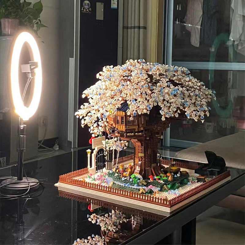 Sakura Treehouse Building Blocks2025New Toy Girl Gift Puzzle Assembly Building Street View Villa House Puzzle