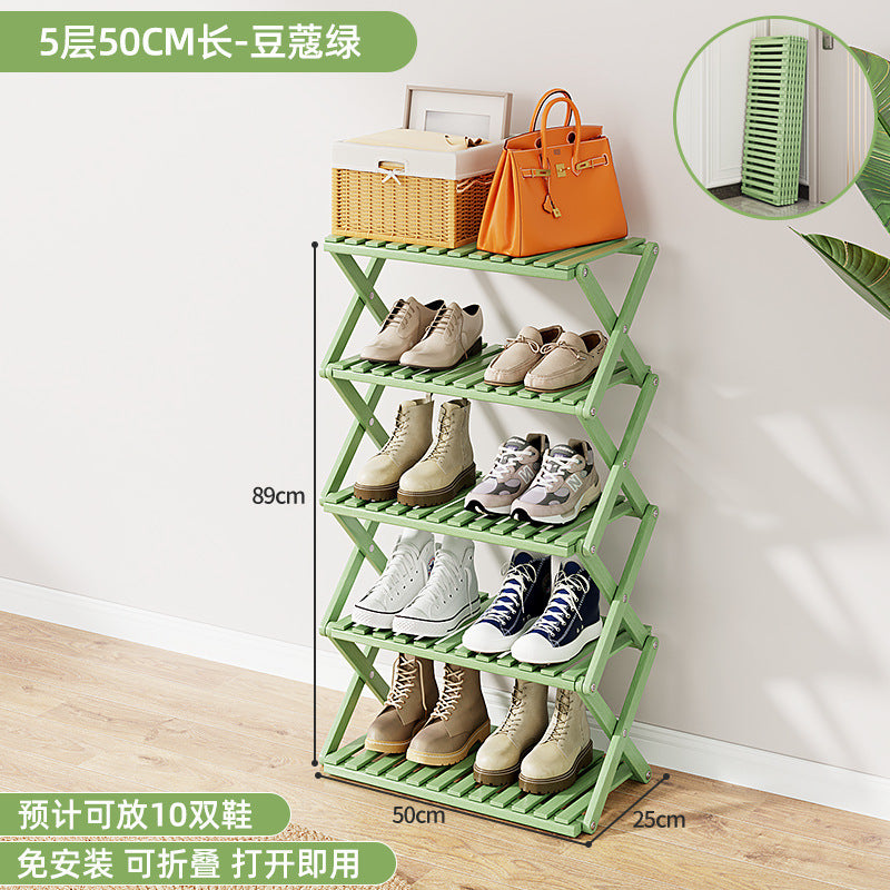 Shoe Rack Multi-layer Household Folding Doorway Storage Shoe Rack Dormitory Space-saving Simple Layered Partition Shoe Rack