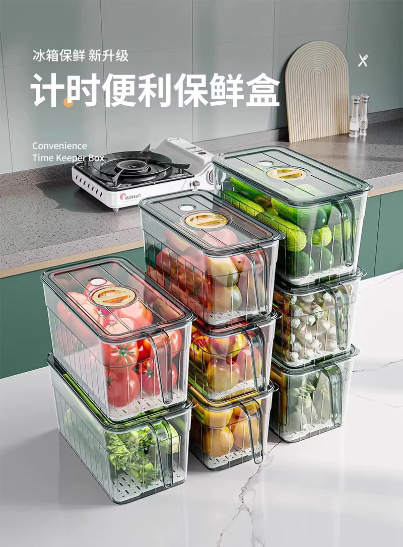 Refrigerator Fresh Storage Box Food Grade Kitchen Special Vegetable Fruit Egg Freezer Storage Organizer Box with Handle