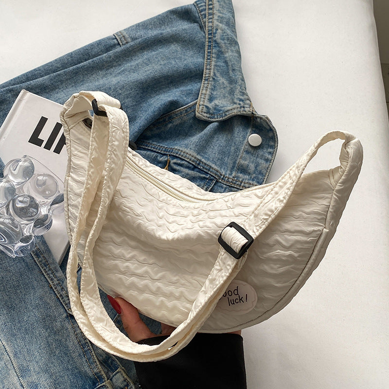 Cute and Versatile Niche Canvas Small Bag for Women2023New Women's Bag Korean Version Crossbody Bag Fashion Single Shoulder Dumpling Bag