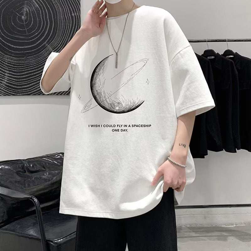 Summer New Short Sleeve Loose t T-shirt Men Fashion Brands Casual Half Sleeve Trendy T-shirt Bottoming Shirt Half Sleeve Shirt