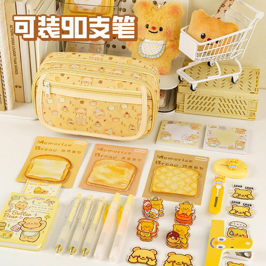 Butter Bear Pencil Case Children's Stationery Set Back-to-School Season Elementary School Student Rewards Prizes Birthday Gifts Souvenirs http://detail.1688.com/offer/946949658405.html
