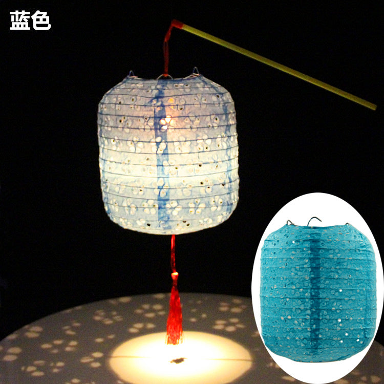 Children's Dance Lantern Festival Stall Handheld Glowing Winter Melon Hollow Paper Lantern Hanfu Photography Prop Ancient Style Lantern