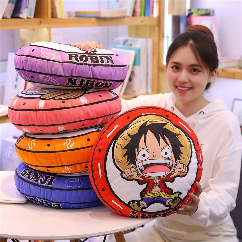 New One Piece Round Pillow Anime Merchandise Luffy Chopper One Piece Double-Sided Print Nap Cushion In Stock