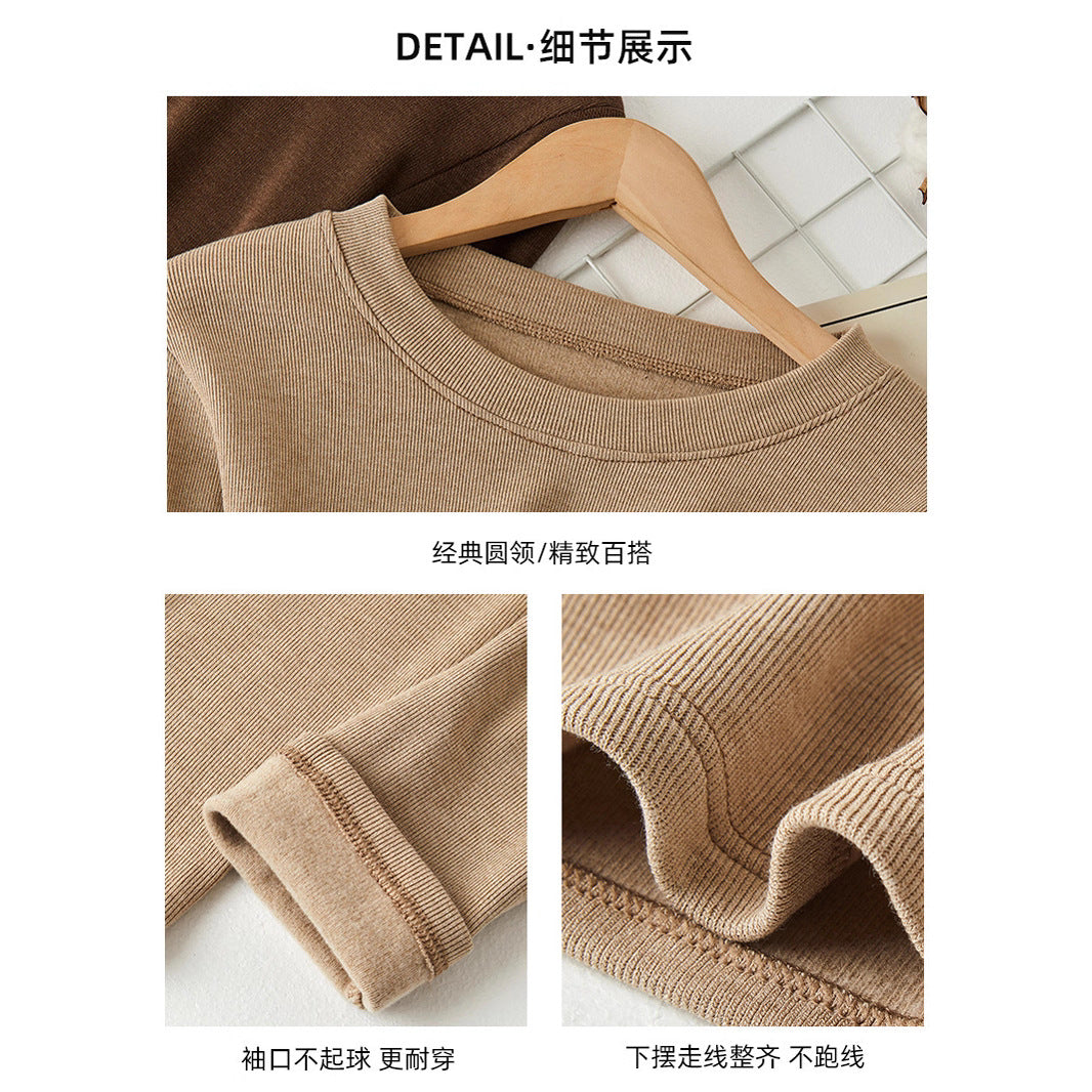 2025Early Autumn Top Outer Wear Round Neck Inner Wear Women's Fashionable White Long Sleeve t Women's Modal Base Shirt