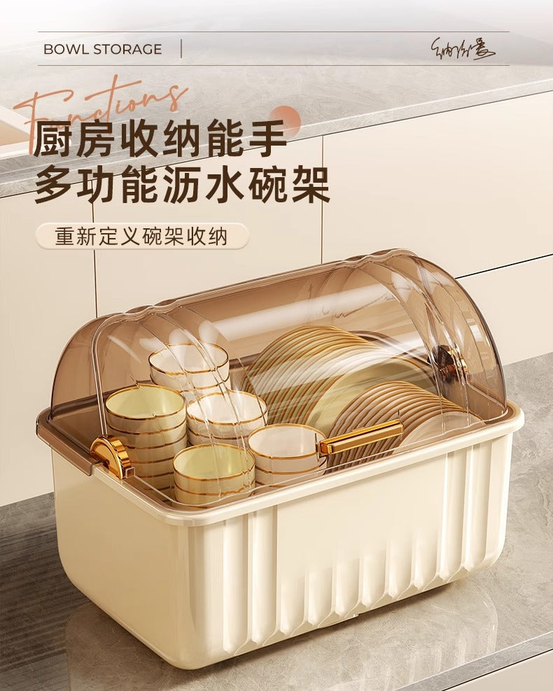 Dish Rack Storage Rack Bowl and Chopsticks Draining Rack Kitchen Bowl Plate Tableware Storage Box Countertop Bowl Storage Box for Home Use