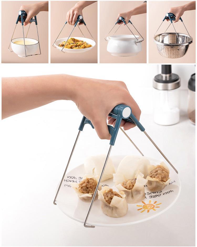Anti-scalding Bowl Clip Plate Lifter Bowl Casserole Steaming Dish Clip Stainless Steel Non-slip Household Kitchen Bowl Clip