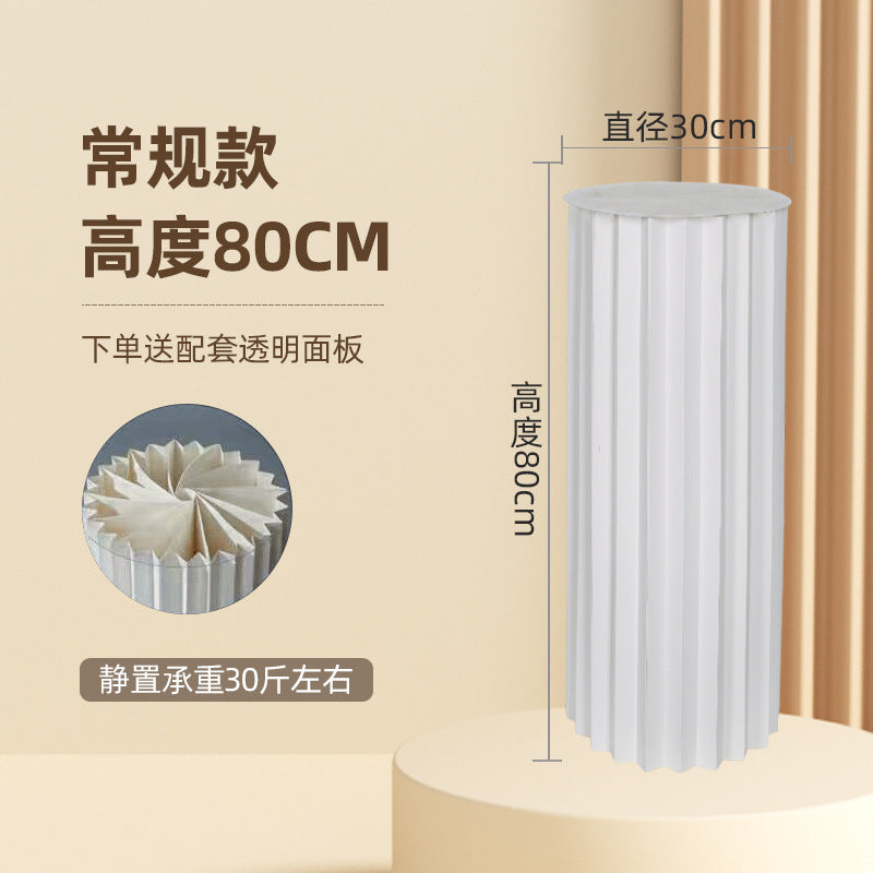 【Firefly Lantern】Live Streaming Background Decoration Foldable Round Column Paper Roman Column Folding Column Road Guide Ornament
