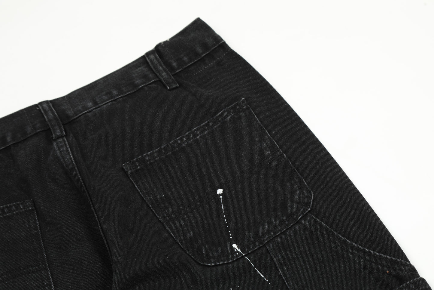 2023New Graffiti Ink Splash Damage Dept Casual Retro Niche vibo High Street Men's and Women's Flared Jeans