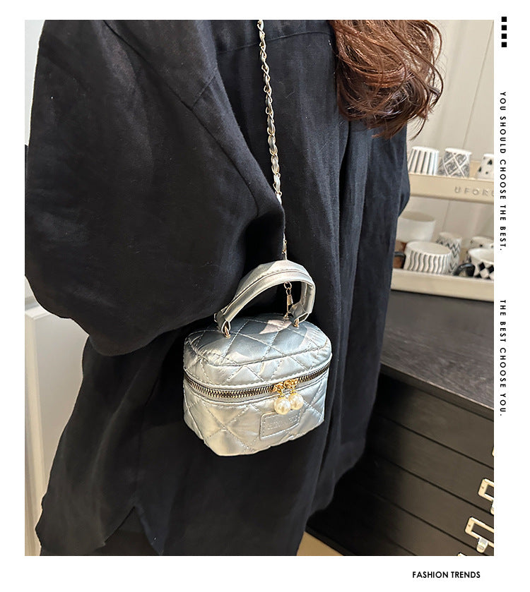 Women's Spring Summer Bag2025New Diamond Chain Bag High-End Fashionable Crossbody Bag Versatile Handheld Small Square Bag