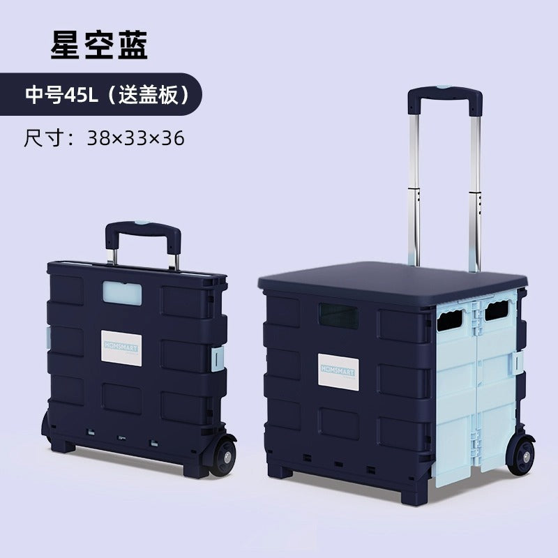 Pulling Cart for Grocery Shopping and Package Delivery, Lightweight Folding Stair Climbing Handcart with Cover