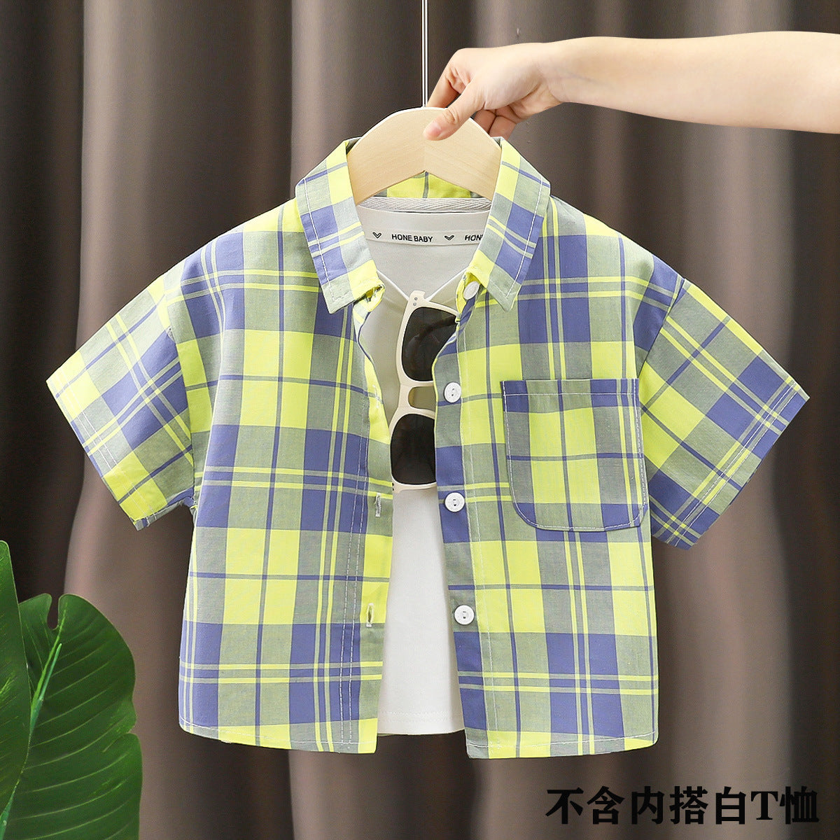 Children's Shirt for Boys2025New Stylish Baby Cotton Plaid Shirt for Spring and Autumn, Fashionable Turn-Down Collar Cardigan for Toddlers