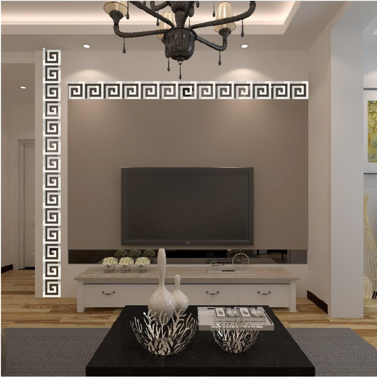 Hot-Selling Spiral Acrylic Mirror Sticky Paper Clips Waistline Wall Stickers for Home Living Room DIY Decorative Mirror Wall Sticker