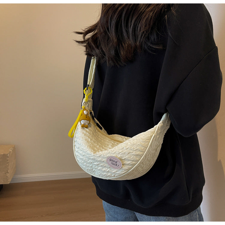 Cute and Versatile Niche Canvas Small Bag for Women2023New Women's Bag Korean Version Crossbody Bag Fashion Single Shoulder Dumpling Bag