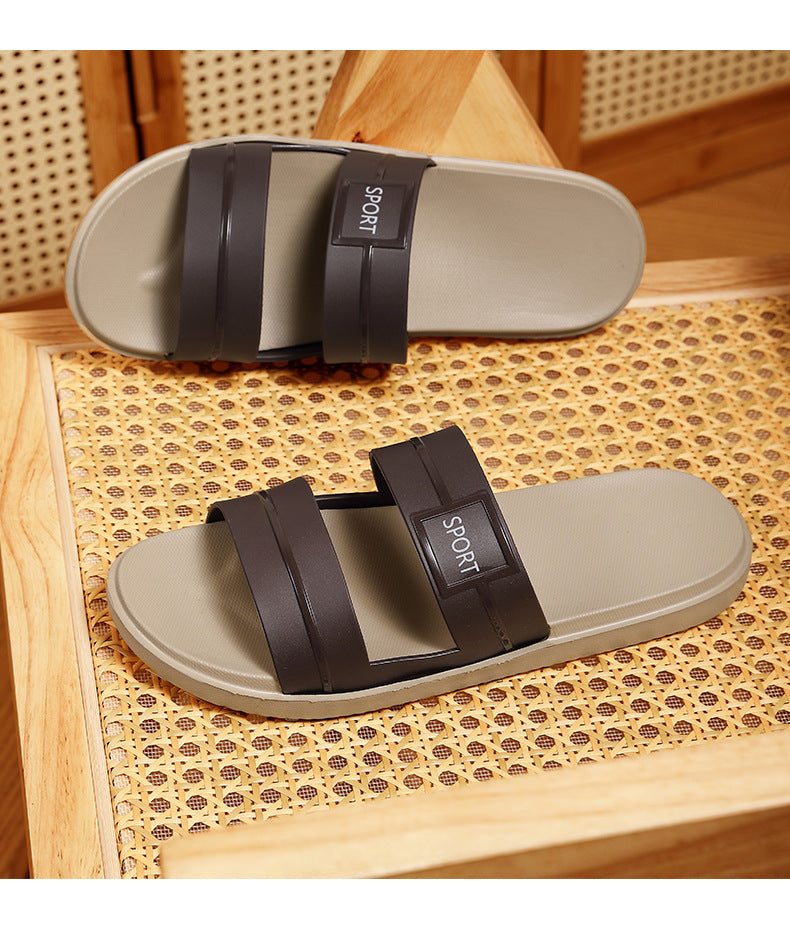 Summer New Style One-Word Slippers Bathroom Non-Slip High-End Indoor Home Outdoor Fashion Casual Swimming Beach Men