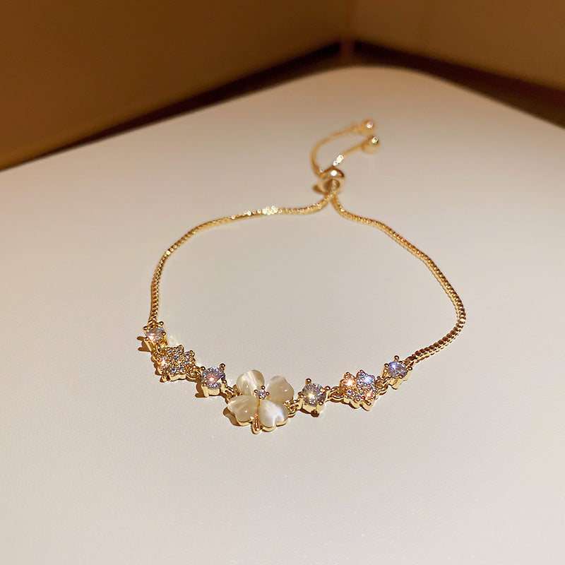 Korean Versatile Pearl Bracelet for Women ins Niche Style High-End Titanium Steel Bracelet Couple Bracelets Wholesale