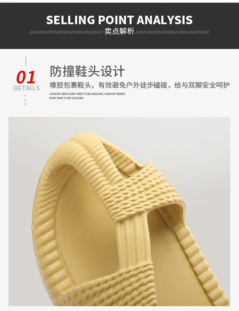 Men's Summer Straw Sandals Hollow Handmade Woven Roman Sandals Vietnamese Slippers Soft Sole Personality Beach Sandals