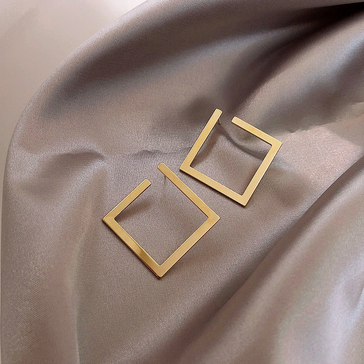 Silver Needle Metal Earrings High-end Simple Stud Earrings Fashion Versatile Light Luxury Unique Niche Earrings Yiwu Wholesale