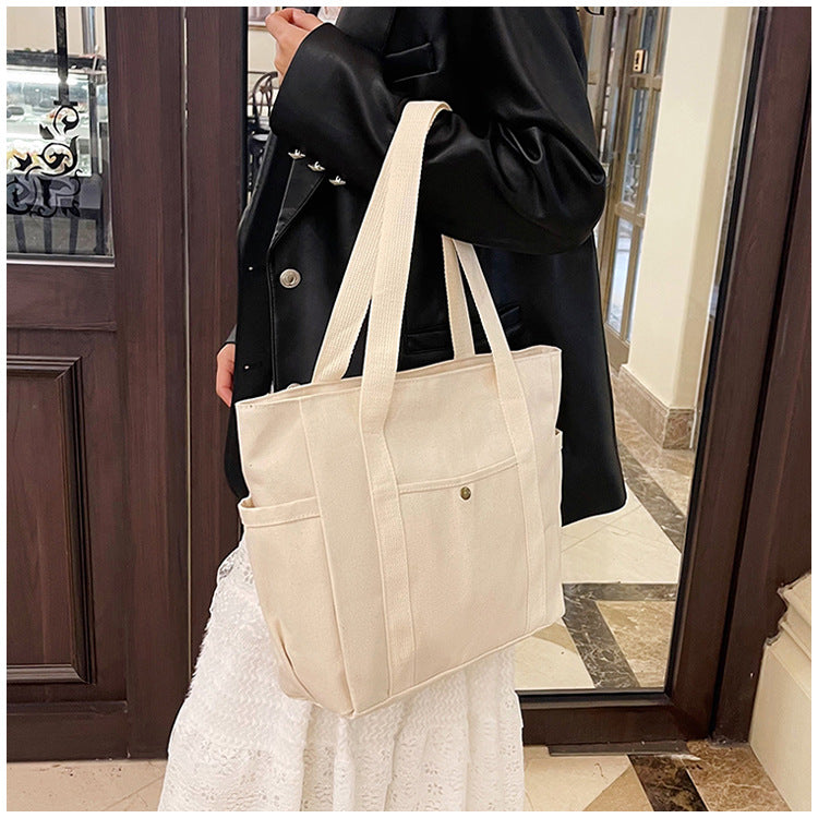 Large Capacity Tote Canvas Bag for Work and Going out Good-looking Commuter's All-Matching Art Student Book One Shoulder Bag Bag