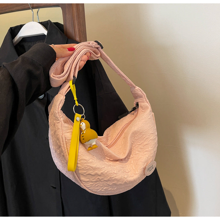 Cute and Versatile Niche Canvas Small Bag for Women2023New Women's Bag Korean Version Crossbody Bag Fashion Single Shoulder Dumpling Bag