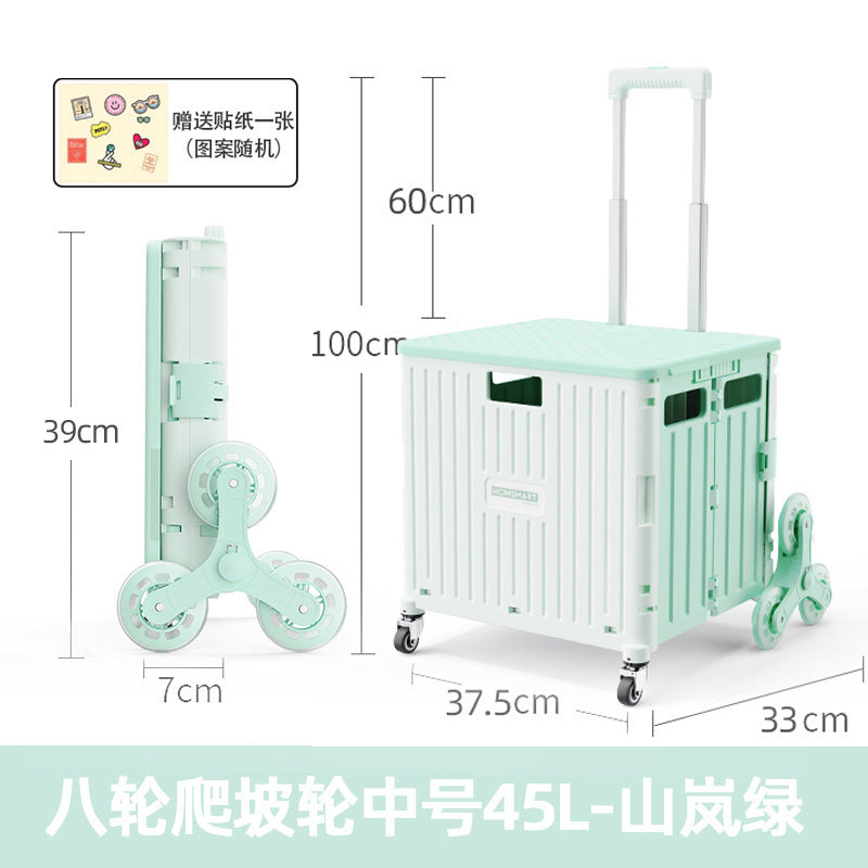 Pulling Cart for Grocery Shopping and Package Delivery, Lightweight Folding Stair Climbing Handcart with Cover
