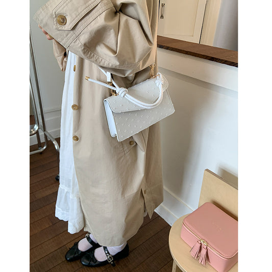 Simple Solid Color Trendy Fashionable Handbag2025Summer New Casual Elegant Single Shoulder Crossbody Small Square Bag for Women