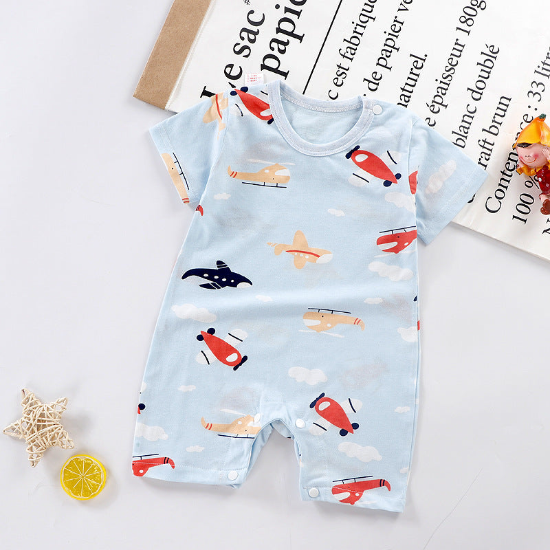 Spring and Summer New Baby Short Sleeve Romper Summer Spring Autumn Thin Newborn Romper a Newborn Short Sleeve Romper A Class