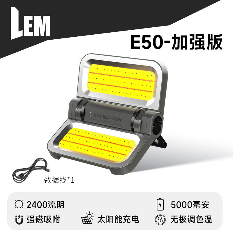LEM Outdoor Camping Lantern Rechargeable Long Battery Life Solar Emergency Light Home Power Outage Backup Magic Lighting Lamp