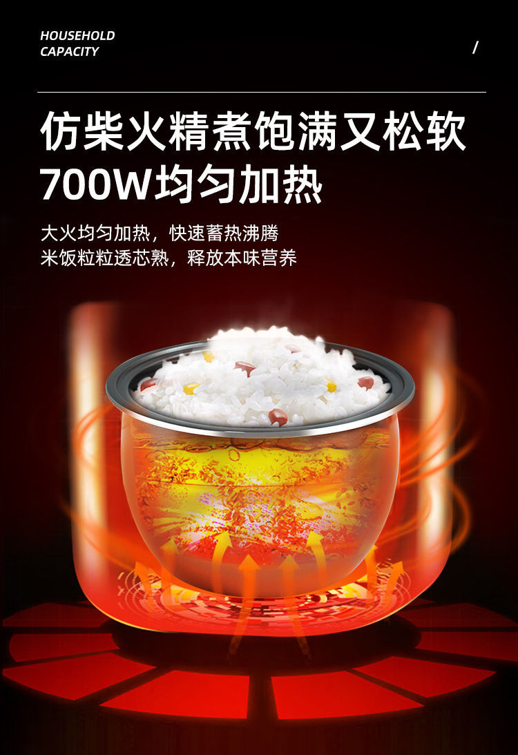 Zhigao Rice Cooker for Home and Dormitory, Multi-Functional Rice Cooker, Non-Stick, Smart, with Timer and Reservation Function2to5Steamer Rice Cooker