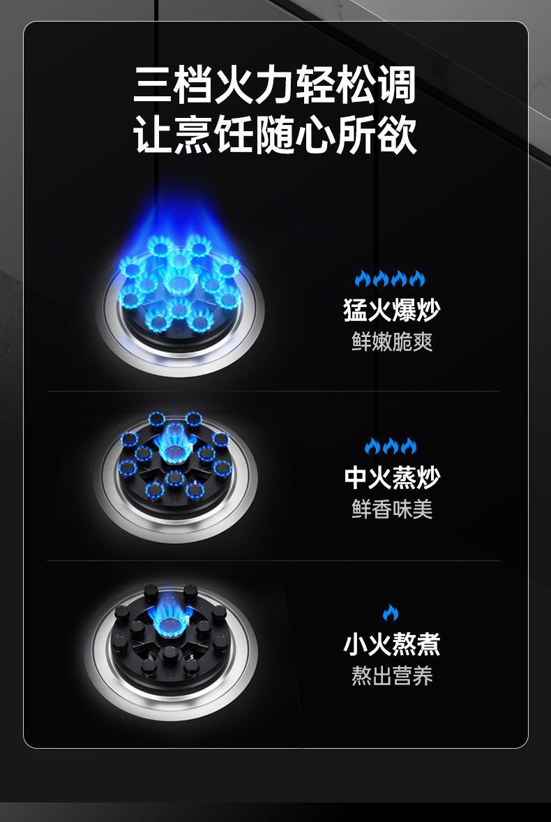 Gas Stove Single Burner Household High Heat Energy-Saving Stove Built-in Countertop Dual-Use Timer Gas Stove Tempered Glass