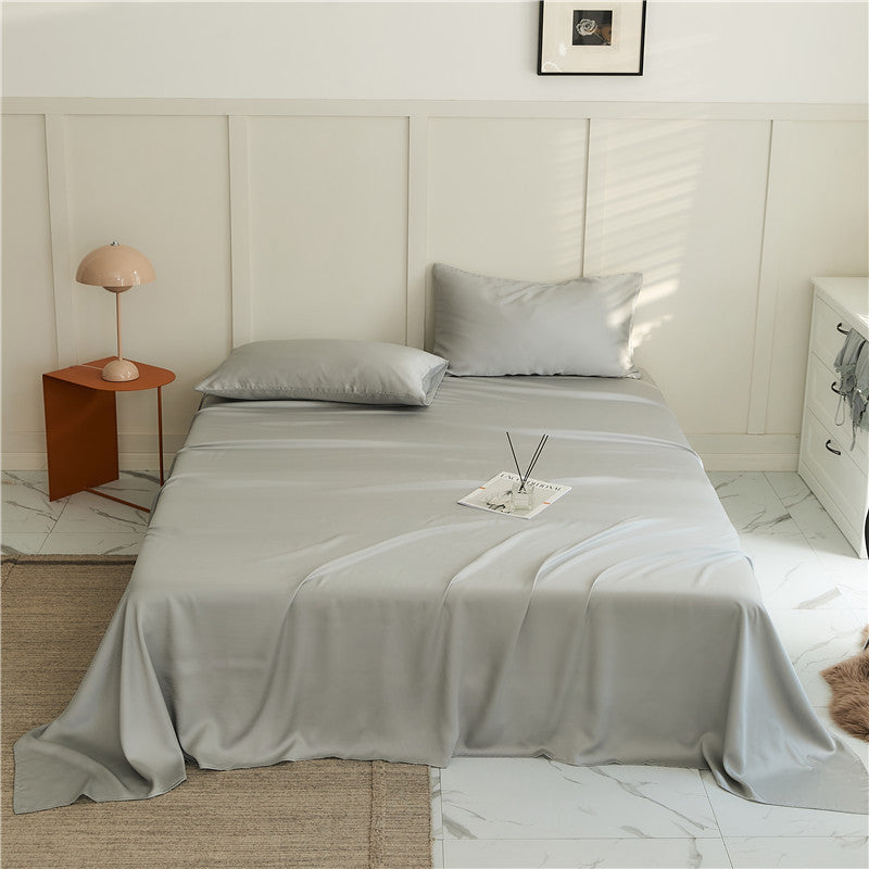60Lanzing Tencel Single Item Only Bed Sheet Summer Solid Color Lyocell Bed Skirt Silky Cool Single Piece Duvet Cover Quilt Cover