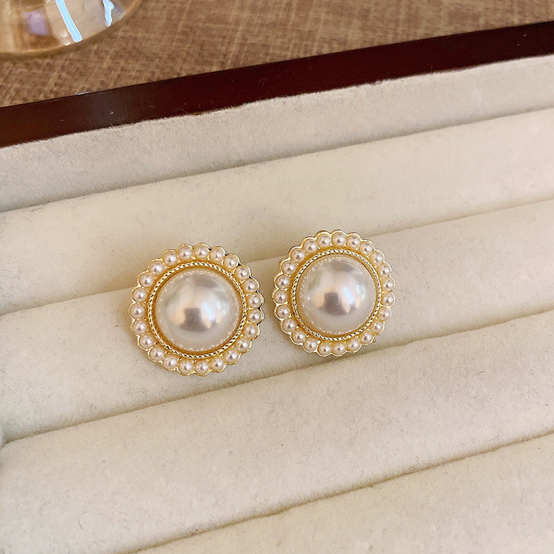 Silver Needle Irregular Round Earrings Simple Minimalist Style Fashion European and American Stud Earrings Elegant Light Luxury High-end Feel Earrings for Women