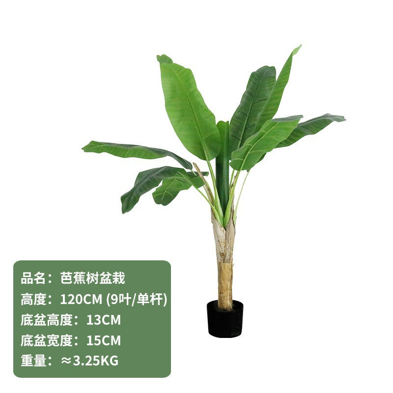 Cross-Border Nordic Large Living Room Decoration Bedroom Floor Fake Tree Bionic Traveler Banana Ficus Lyrata Potted Plant Artificial Green Plant