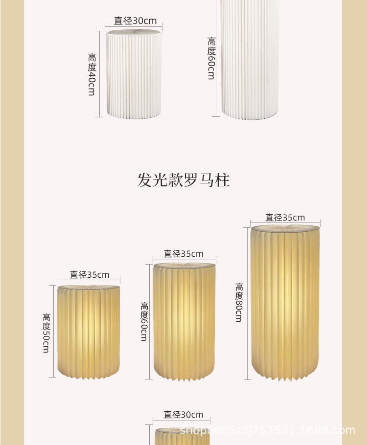 【Firefly Lantern】Live Streaming Background Decoration Foldable Round Column Paper Roman Column Folding Column Road Guide Ornament