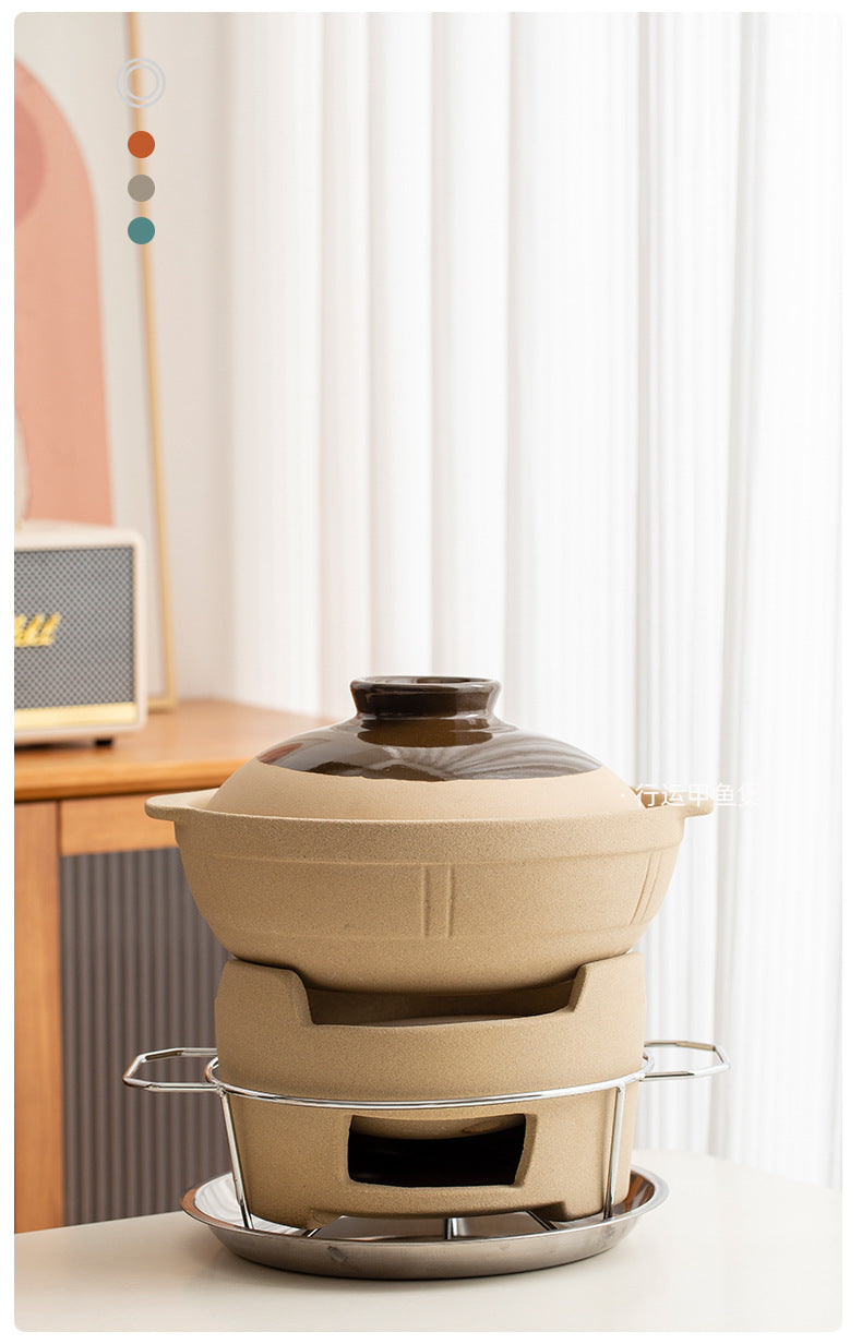 Traditional Edge-Burning Stove Charcoal Stove Clay Pot Commercial Cantonese Style Charcoal Stove Hot Pot Outdoor Surrounding Stove Tea Brewing Barbecue Hong Kong Style Clay Stove