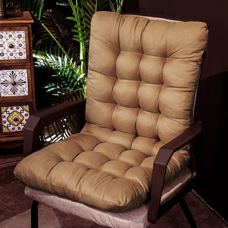 Solid Color Long Chair Cushion Office Seat Cushion Integrated Thickened Autumn Winter Butt Cushion Recliner Rocking Chair