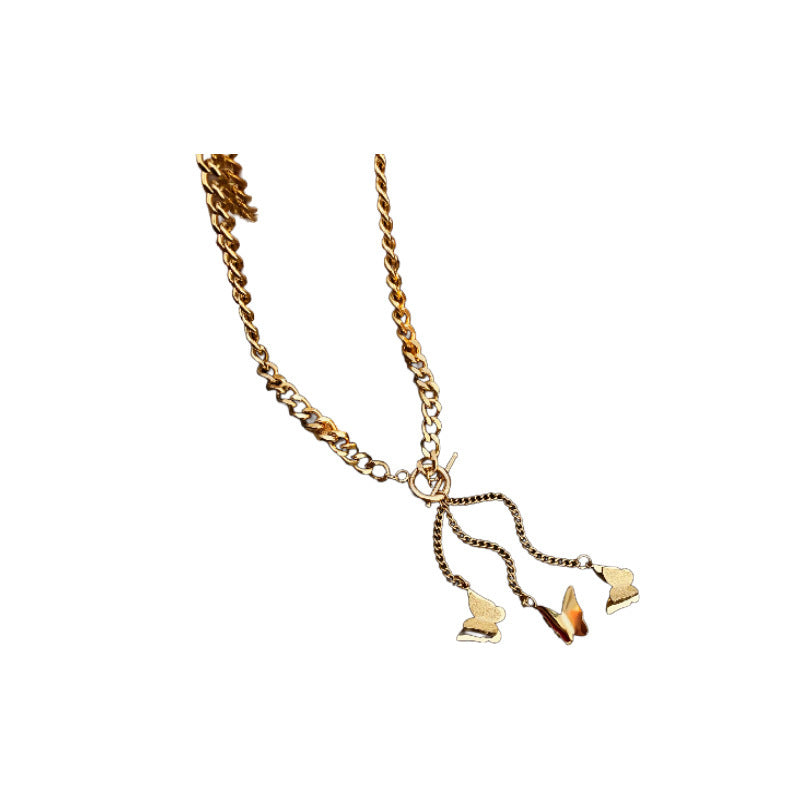 18K Real Gold Plated Moon Heart Pendant Necklace Simple Versatile Elegant Collarbone Chain Light Luxury High-End Necklace